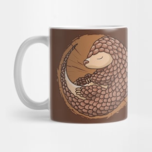 Cute Sleeping Pangolin Illustration Mug